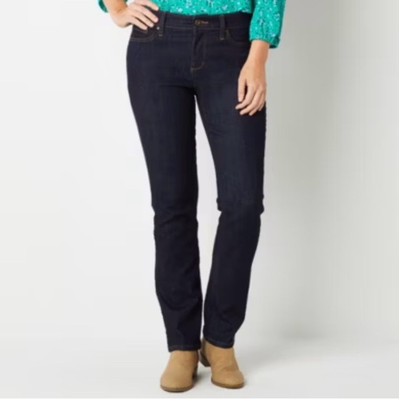 NWOT..St. John's Bay Blue Straight Leg Jeans - Picture 1 of 13